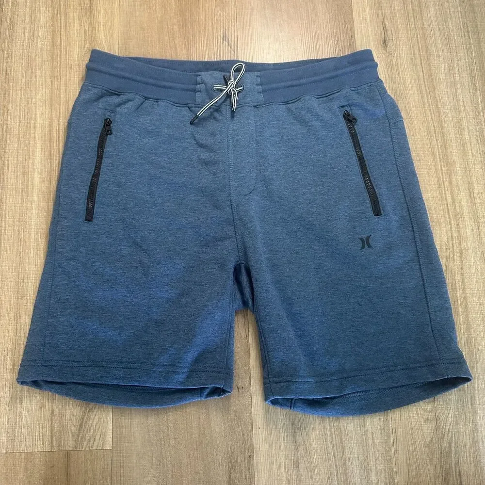 Hurley Men Activewear Shorts Medium M Blue Dri-Fit By Nike Beach Surf